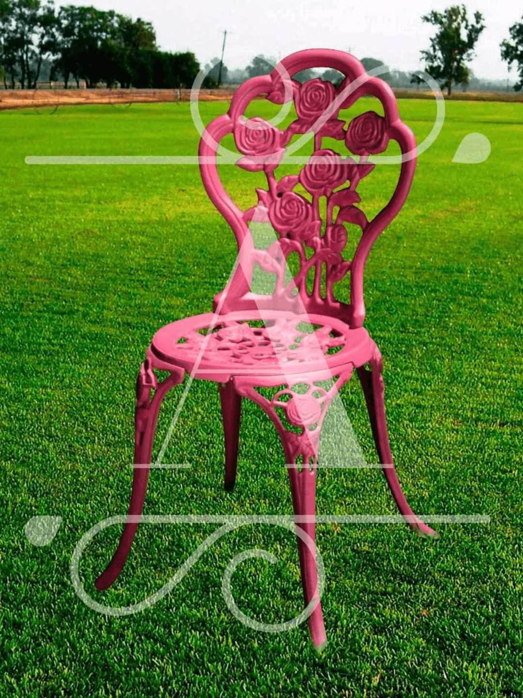 Juego Jardín Exterior Aluminio Rosas Mesa 56 Cm Y 2 Sillas – Melting