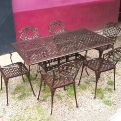 Juego Chateaux, mesa rectangular y 6 sillas