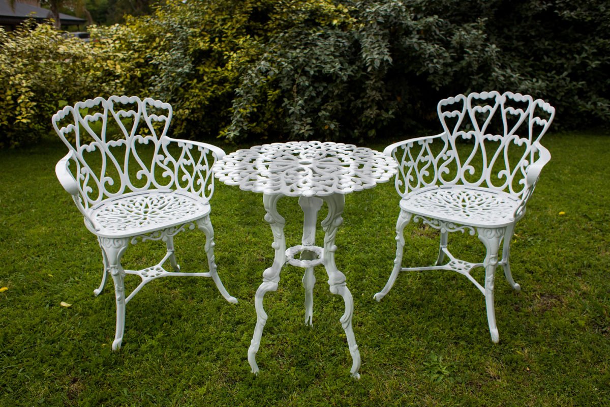 Juego Jardín Exterior Aluminio Boston Mesa 71 Cm Y 2 Sillas Melting