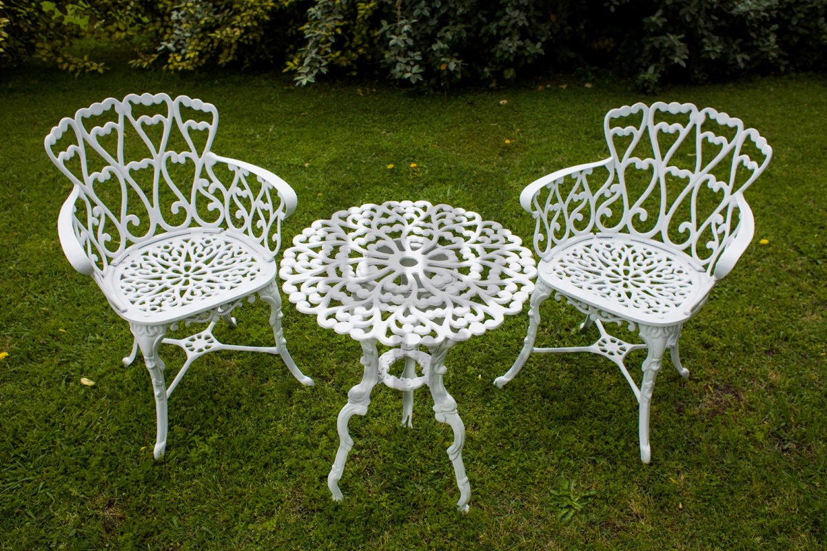 Juego Jardín Exterior Aluminio Boston Mesa 1 Mt Y 4 Sillas Melting