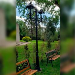 Columna cónica alta con 2 Faroles Coloniales (ménsula colonial)