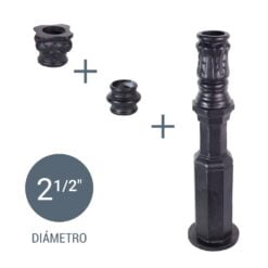 Kit 2,5 pulg. Base petisa 70 cm, nudo y capitel chico