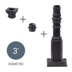 Kit 3 pulgadas Base petisa 70cm + nudo y capitel