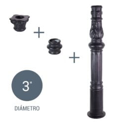 Kit 3 pulgadas Base Colonial 1,14m, nudo y capitel