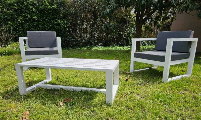MUEBLES DE PERFIL DE ALUMINIO 4 perfiles de aluminio muebles sillon y mesa